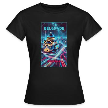 Belgrade Serbie Skyline Design - T-shirt Femme - noir - Devant - AI Model Female 172 dark (172cm)