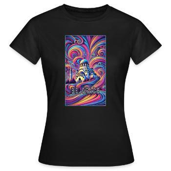 Belgrad Serbien Panorama Design - Frauen T-Shirt - Schwarz - Vorne - AI Model Female 172 dark (172cm)
