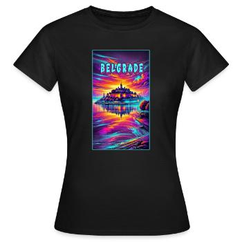 Motif souvenir de Belgrade, Serbie - T-shirt Femme - noir - Devant - AI Model Female 172 dark (172cm)