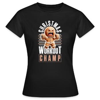 Christmas Workout Champ Weihnachten - Frauen T-Shirt - Schwarz - Vorne - AI Model Female 172 dark (172cm)