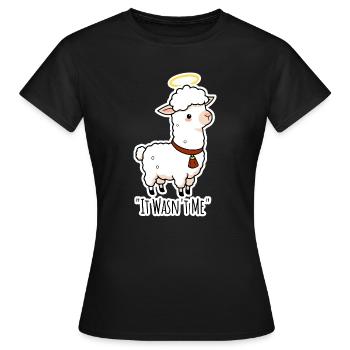Unschulds Lamm äh Lama? Hä? Lama ist unschuldig! - Frauen T-Shirt - Schwarz - Vorne - AI Model Female 172 dark (172cm)