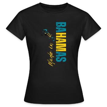 Fabriqué aux Bahamas, né aux Bahamas - T-shirt Femme - noir - Devant - AI Model Female 172 dark (172cm)