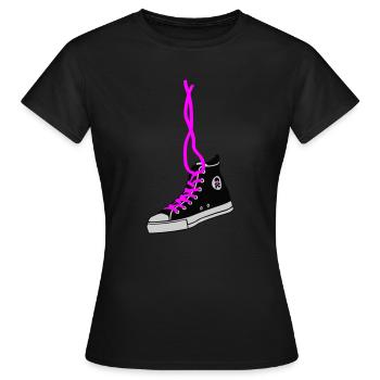 chucks - Frauen T-Shirt - Schwarz - Vorne - AI Model Female 172 dark (172cm)