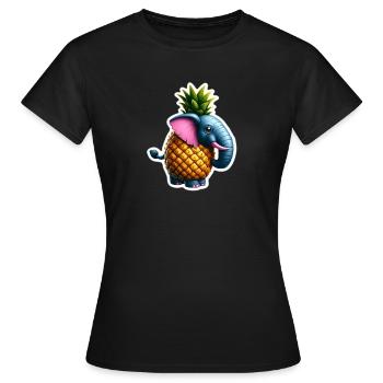 Éléphant déguisé en ananas - T-shirt Femme - noir - Devant - AI Model Female 172 dark (172cm)