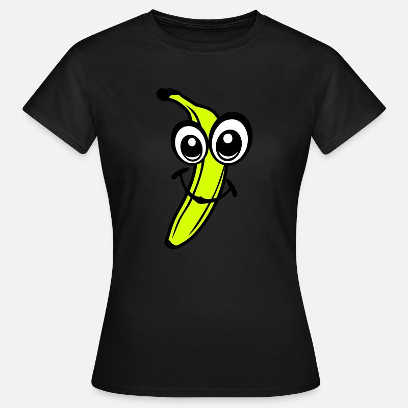 banane fruit smiley 611 - T-shirt Femme - noir
