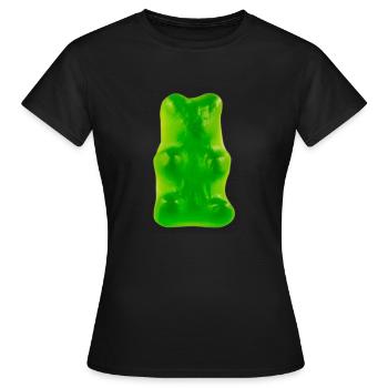 Gummy bear green / Gorß and delicious - Women's T-Shirt - black - Front - AI Model Female 172 dark (172cm)