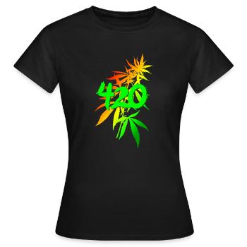 420 Cannabis - Frauen T-Shirt - Schwarz - Vorne - AI Model Female 172 dark (172cm)