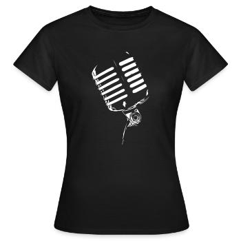 microphone - T-shirt Femme - noir - Devant - AI Model Female 172 dark (172cm)
