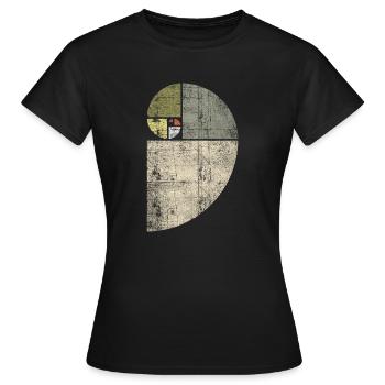 Distressed Fibonacci Spiral - Women's T-Shirt - black - Front - AI Model Female 172 dark (172cm)
