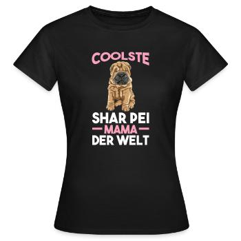 Shar Pei Shar Pei Mama - Frauen T-Shirt - Schwarz - Vorne - AI Model Female 172 dark (172cm)