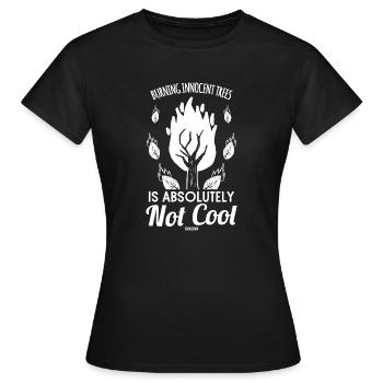 Nature conservation of burning trees - Women's T-Shirt - black - Front - AI Model Female 172 dark (172cm)