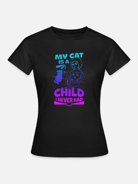 Katzenmama - Frauen T-Shirt - Schwarz