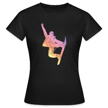 Snowboard Silhouette - Frauen T-Shirt - Schwarz - Vorne - AI Model Female 172 dark (172cm)