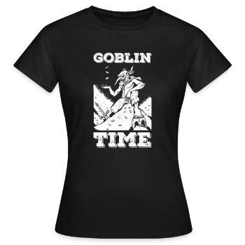 Mittelalterliche Kreatur Lustiger Kobold - Frauen T-Shirt - Schwarz - Vorne - AI Model Female 172 dark (172cm)
