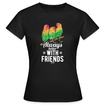 Zoologischer Garten Vogelpark Feder - Women's T-Shirt - black - Front - AI Model Female 172 dark (172cm)