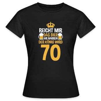 Bier Siebzig Siebzigster 70 Jahre Geburtstag - Frauen T-Shirt - Schwarz - Vorne - AI Model Female 172 dark (172cm)