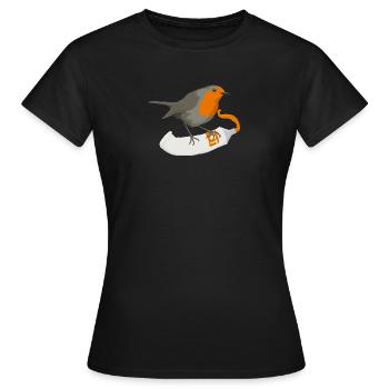 Rouge-gorge - T-shirt Femme - noir - Devant - AI Model Female 172 dark (172cm)