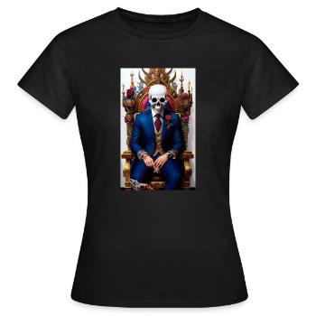 ŒUVRE Trône de crâne - T-shirt Femme - noir - Devant - AI Model Female 172 dark (172cm)