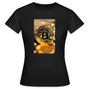 Bitcoin 02 - T-shirt Femme - noir - Devant - AI Model Female 172 dark (172cm)