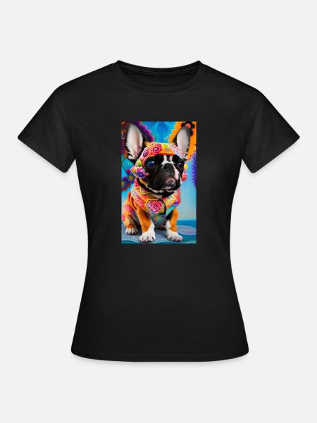 French Bulldog Gemälde - Frauen T-Shirt - Schwarz