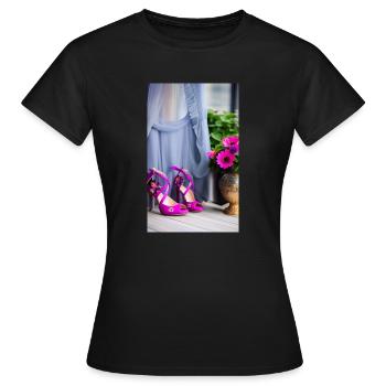 Pink High Heels - Frauen T-Shirt - Schwarz - Vorne - AI Model Female 172 dark (172cm)