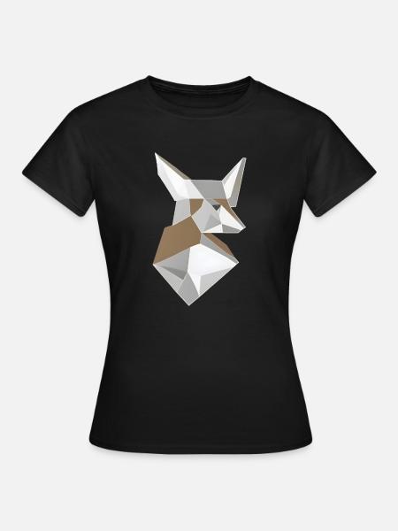 Abstrakt geformter Fuchskopf - Frauen T-Shirt - Schwarz