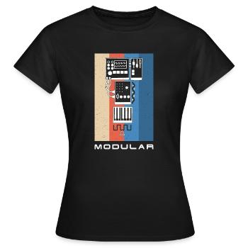 Synthesizer Synth Keyboard Elektronische Musiker - Frauen T-Shirt - Schwarz - Vorne - AI Model Female 172 dark (172cm)