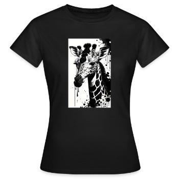 Giraffe: Sanfte Riesen - Frauen T-Shirt - Schwarz - Vorne - AI Model Female 172 dark (172cm)