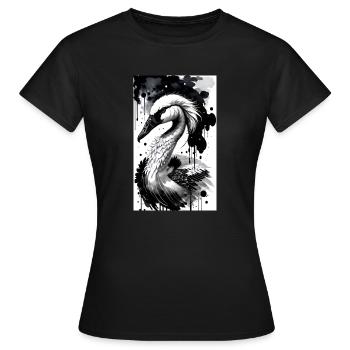 Eleganter Schwanensee - Frauen T-Shirt - Schwarz - Vorne - AI Model Female 172 dark (172cm)