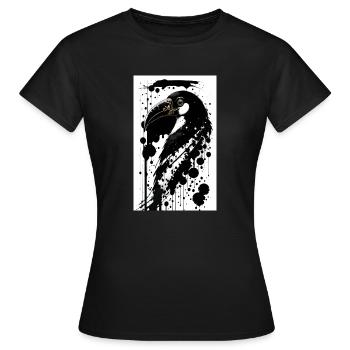 Pelikan-Leichtigkeit - Frauen T-Shirt - Schwarz - Vorne - AI Model Female 172 dark (172cm)