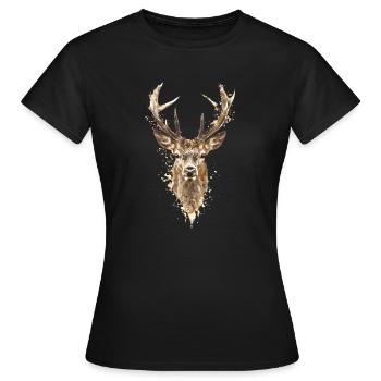 Hunting Hunting Deer - Women's T-Shirt - black - Front - AI Model Female 172 dark (172cm)