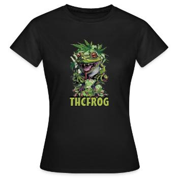 THC Smoking Weed Weed Frog Grass Frog - Women's T-Shirt - black - Front - AI Model Female 172 dark (172cm)