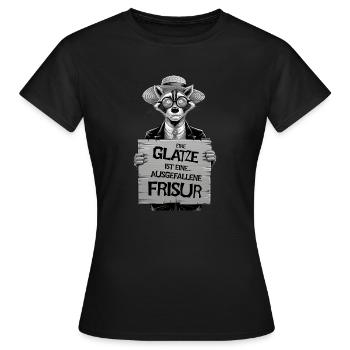 Baldness is an unusual hairstyle - Women's T-Shirt - black - Front - AI Model Female 172 dark (172cm)
