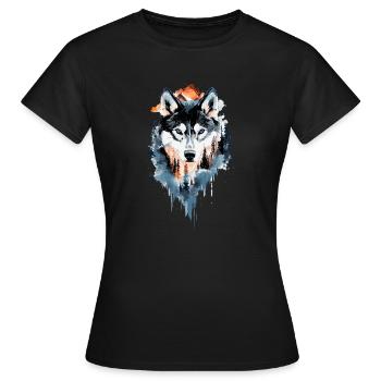 Husky Alaska - Frauen T-Shirt - Schwarz - Vorne - AI Model Female 172 dark (172cm)