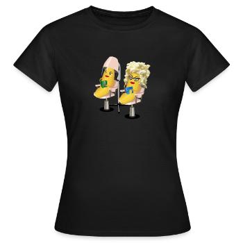 maïs au salon de coiffure - T-shirt Femme - noir - Devant - AI Model Female 172 dark (172cm)