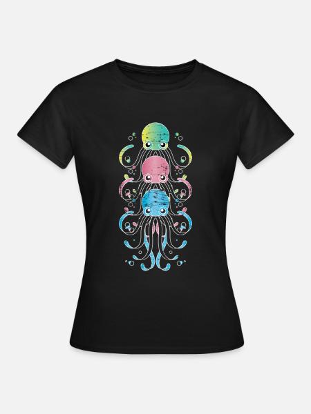 Oktopus - Frauen T-Shirt - Schwarz