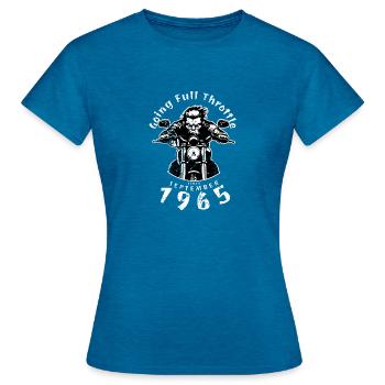 60. Geburtstag à plein régime depuis 09/1965 - T-shirt Femme - bleu saphir antique chiné - Devant - AI Model Female 172 dark (172cm)