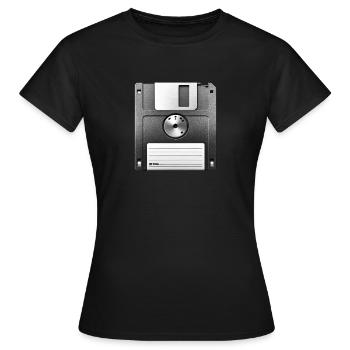 Disquette base - T-shirt Femme - noir - Devant - AI Model Female 172 dark (172cm)