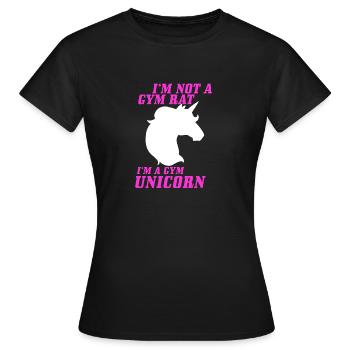 Im not a Gym Rat Im a Gym Unicorn funny Fitness - Frauen T-Shirt - Schwarz - Vorne - AI Model Female 172 dark (172cm)