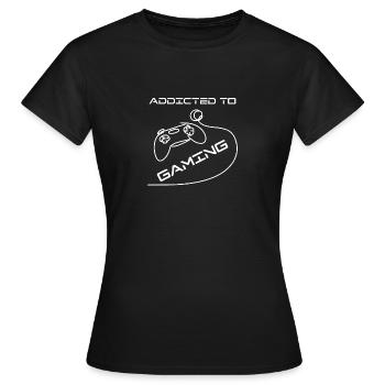 Accro au jeu - T-shirt Femme - noir - Devant - AI Model Female 172 dark (172cm)