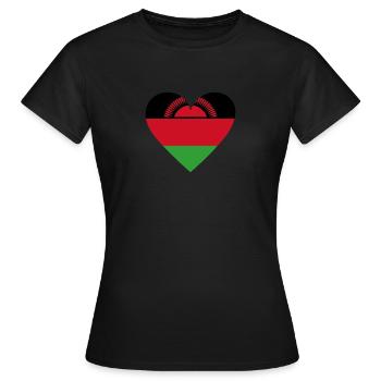 Malawi Heart - Women's T-Shirt - black - Front - AI Model Female 172 dark (172cm)