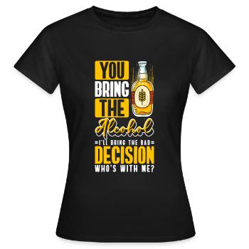 Alkoholiker Alkoholexzess Trinker Kneipe - Frauen T-Shirt - Schwarz - Vorne - AI Model Female 172 dark (172cm)