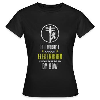 Électricien Homme Electrique Haute Tension - T-shirt Femme - noir - Devant - AI Model Female 172 dark (172cm)