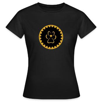 Hundepfote Hundefreunde - Frauen T-Shirt - Schwarz - Vorne - AI Model Female 172 dark (172cm)