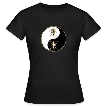 Chaman dansant en Yin Yang - T-shirt Femme - noir - Devant - AI Model Female 172 dark (172cm)