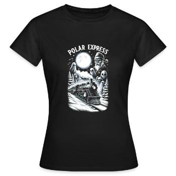 Haunted Polar Express - Frauen T-Shirt - Schwarz - Vorne - AI Model Female 172 dark (172cm)