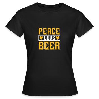 Frieden Liebe Bier - Frauen T-Shirt - Schwarz - Vorne - AI Model Female 172 dark (172cm)