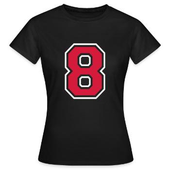 Nombre huit - 8 - T-shirt Femme - noir - Devant - AI Model Female 172 dark (172cm)