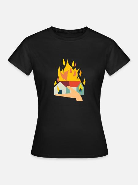 Burning house fire fire department - Women's T-Shirt - black