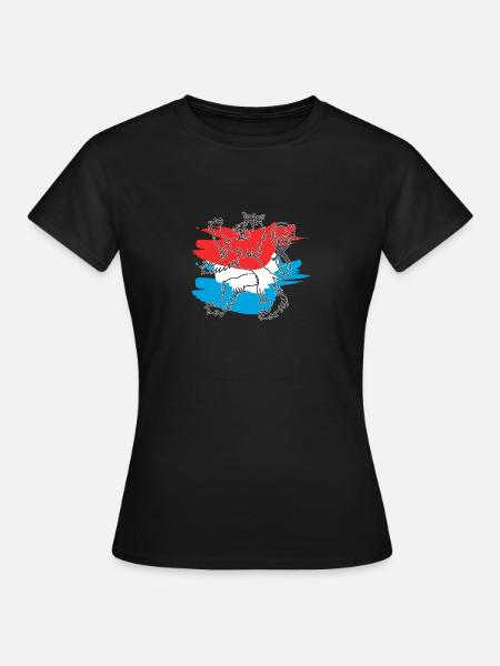 Roude Leiw mat Faarw - Frauen T-Shirt - Schwarz